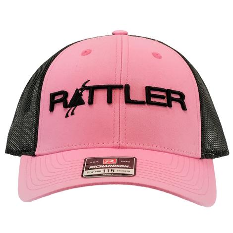 Rattler Rope 3D Embroided Hot Pink Black Meshback Cap